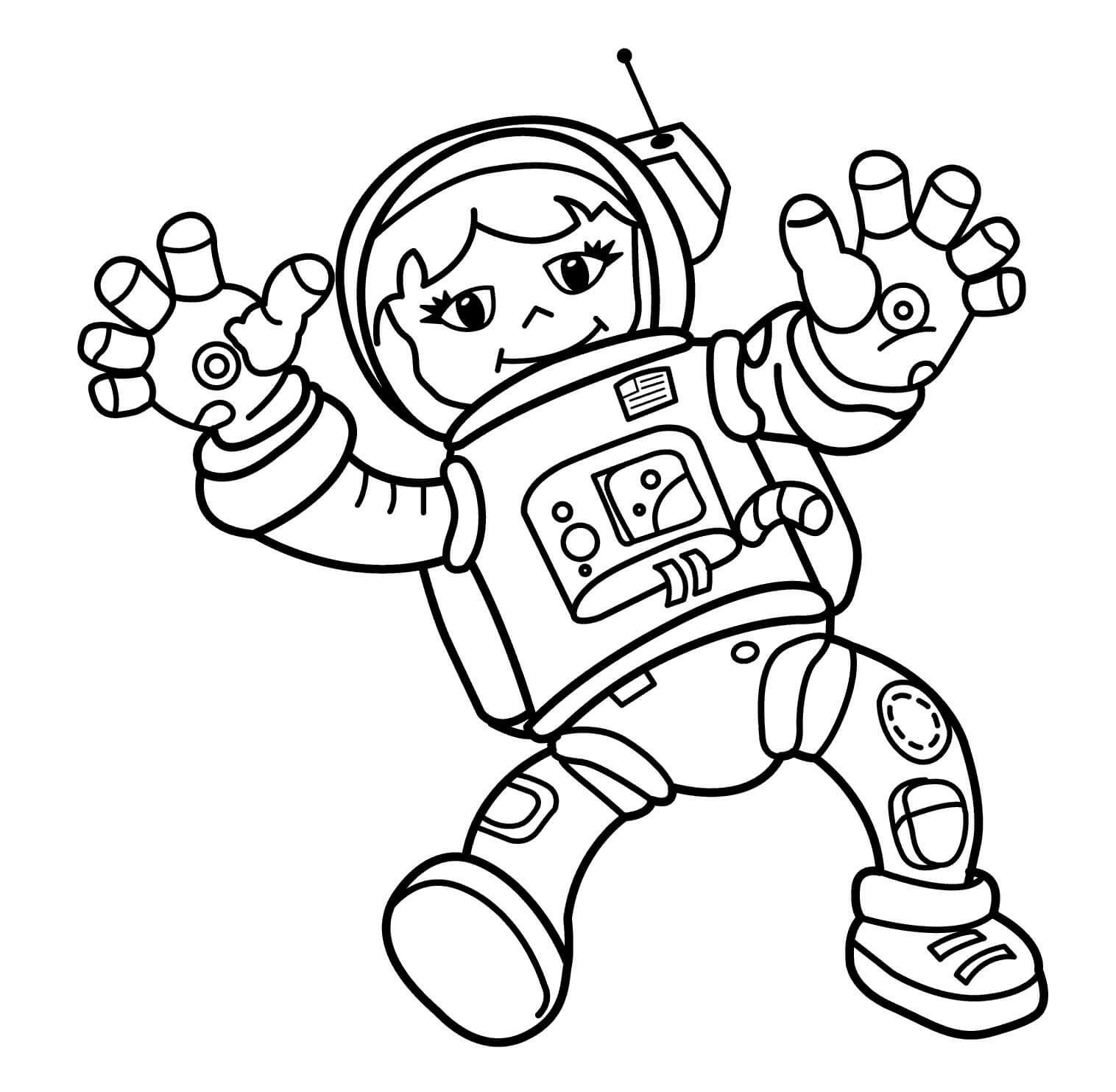 Dibujo de Gulumseyen Astronot Kiz para Colorear