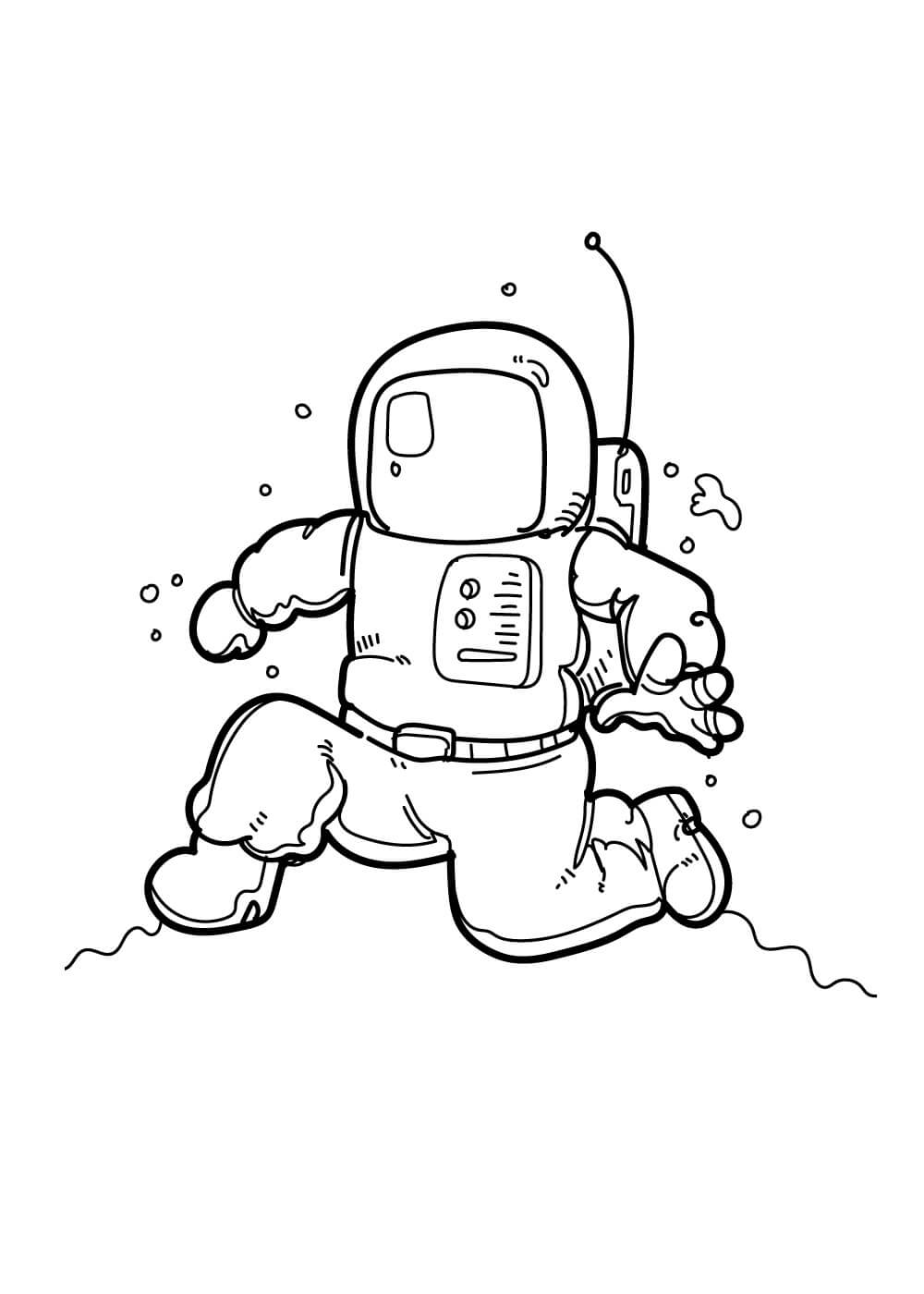 Dibujo de Astronauta Corriendo para Colorear