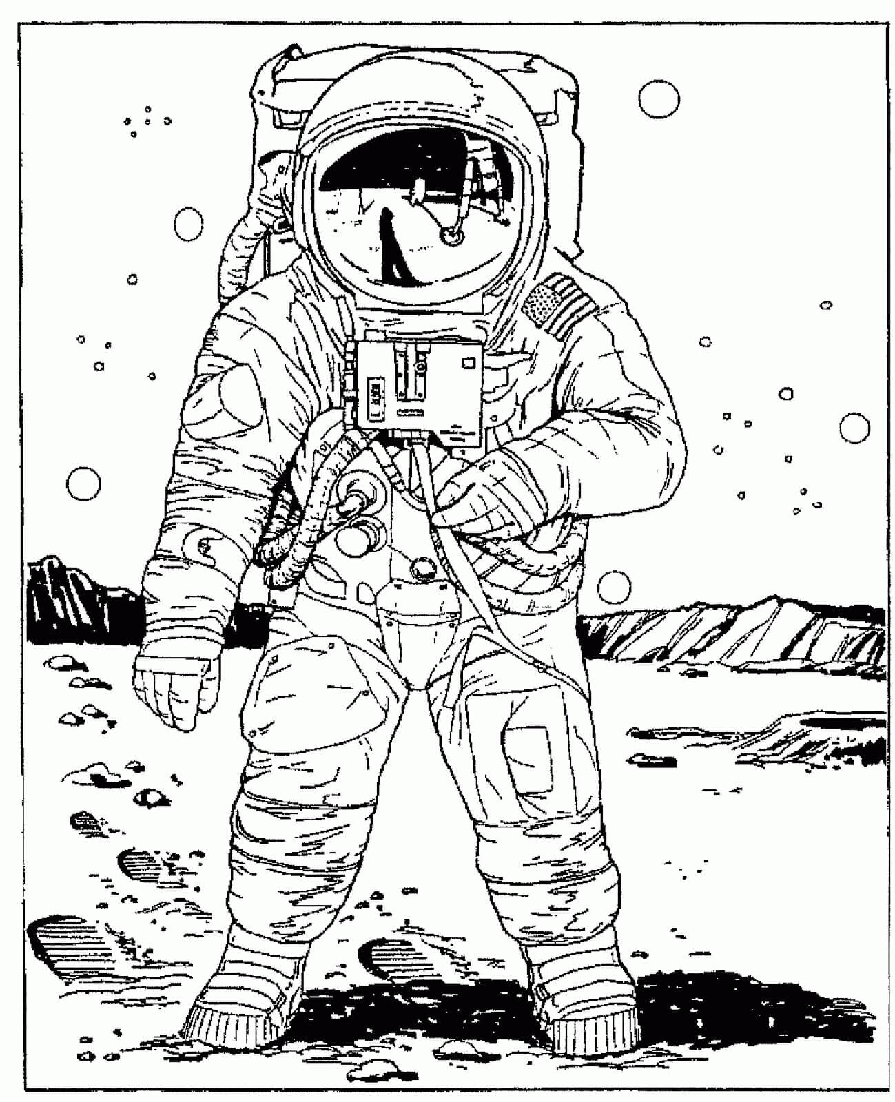 Dibujo de Astronauta Espacio para Colorear