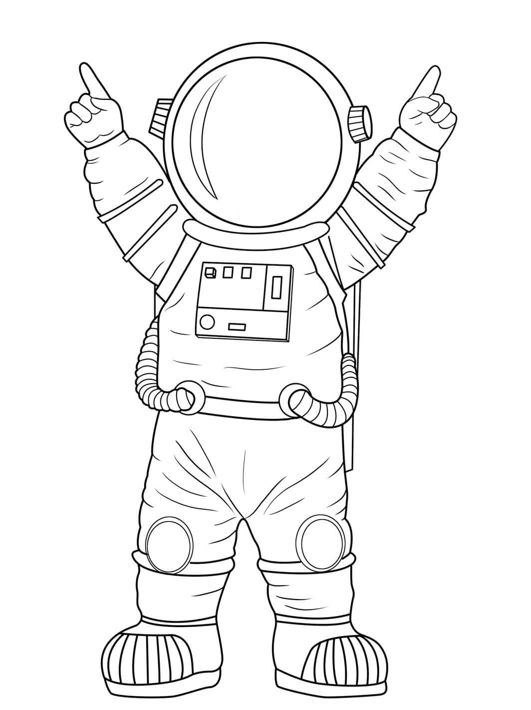 Dibujo de Astronauta Feliz para Colorear