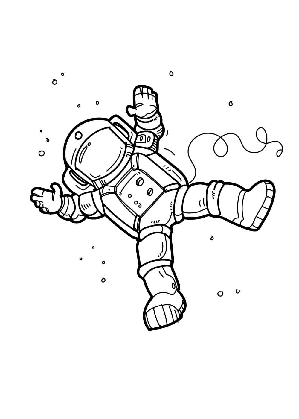 Dibujo de Astronauta Gracioso para Colorear