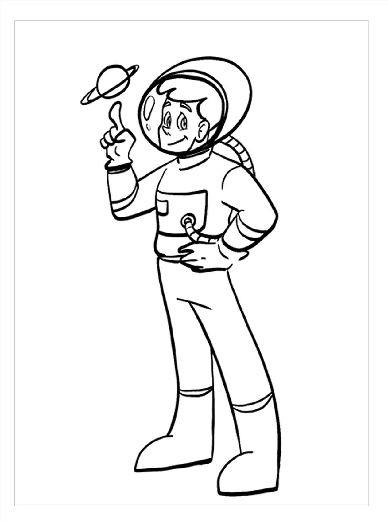Dibujo de Astronauta Libre para Colorear