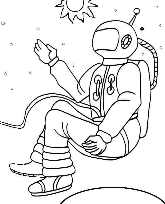 Dibujo de Astronauta Normal para Colorear