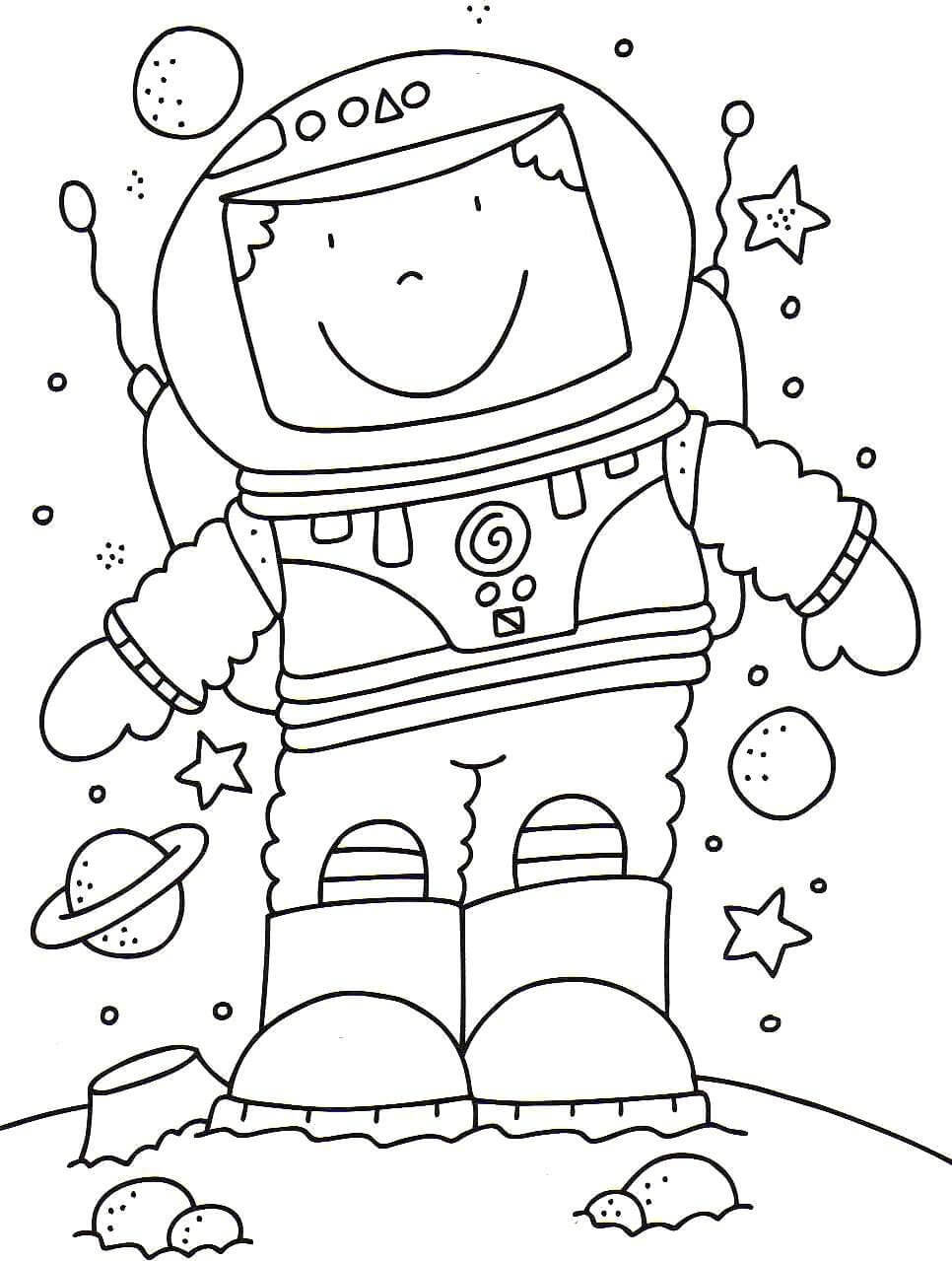Dibujo de Astronauta Sencillo para Colorear