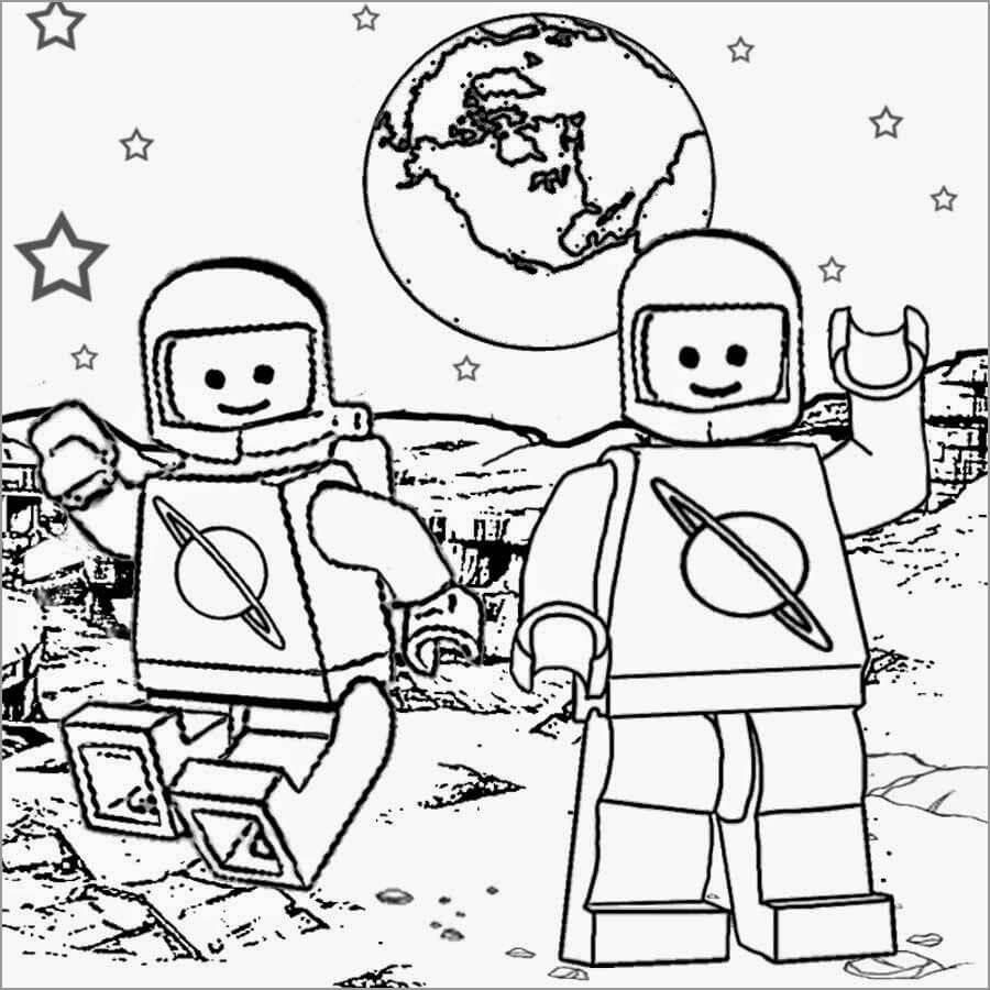 Dibujo de Astronautas Lego para Colorear