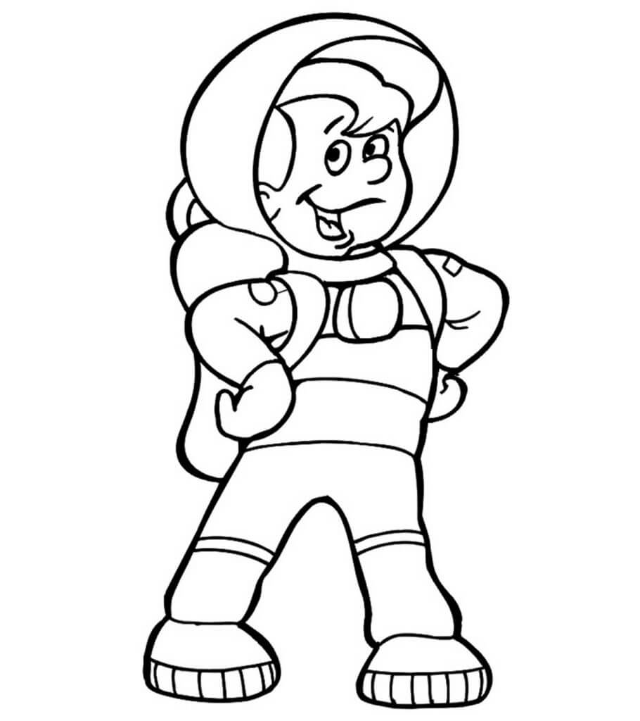 Dibujo de Chico Astronauta Divertido para Colorear