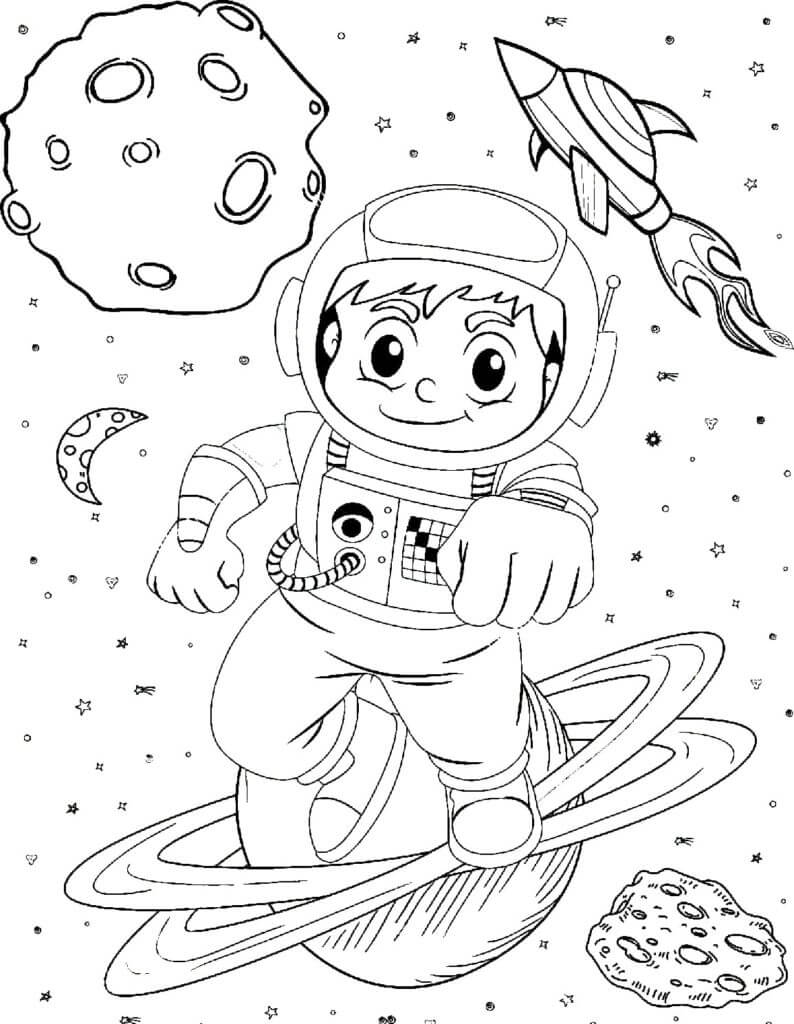 Dibujo de Animados Astronauta para Colorear