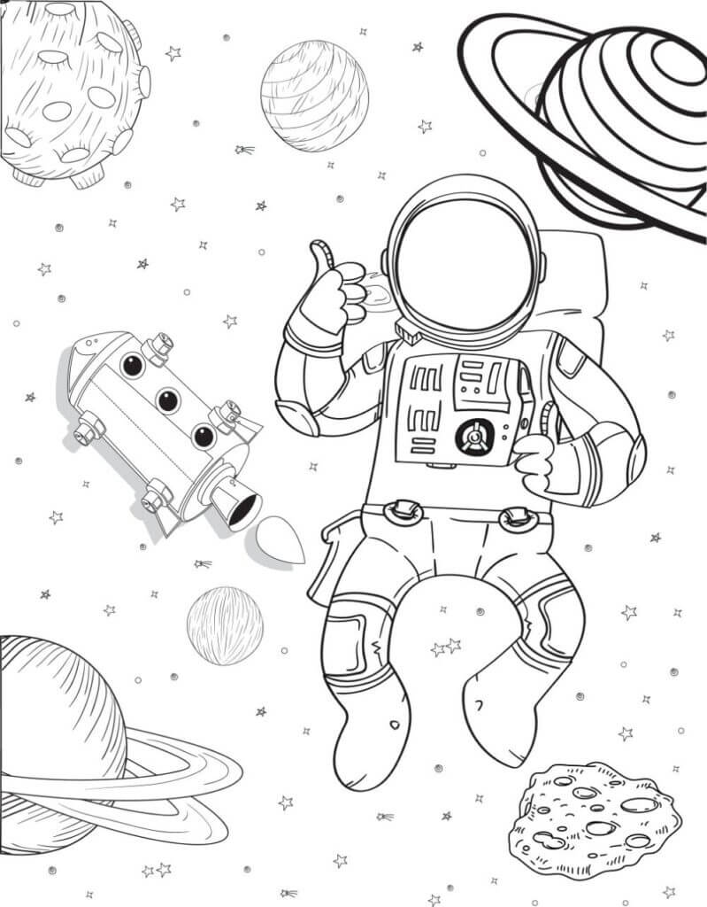 Dibujo de El Astronauta Perfecto para Colorear