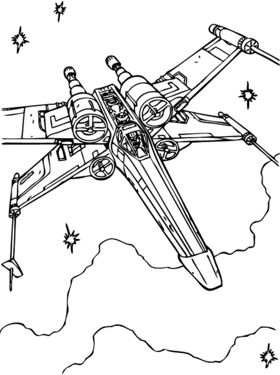 Dibujo de Caza Estelar Ala X para Colorear