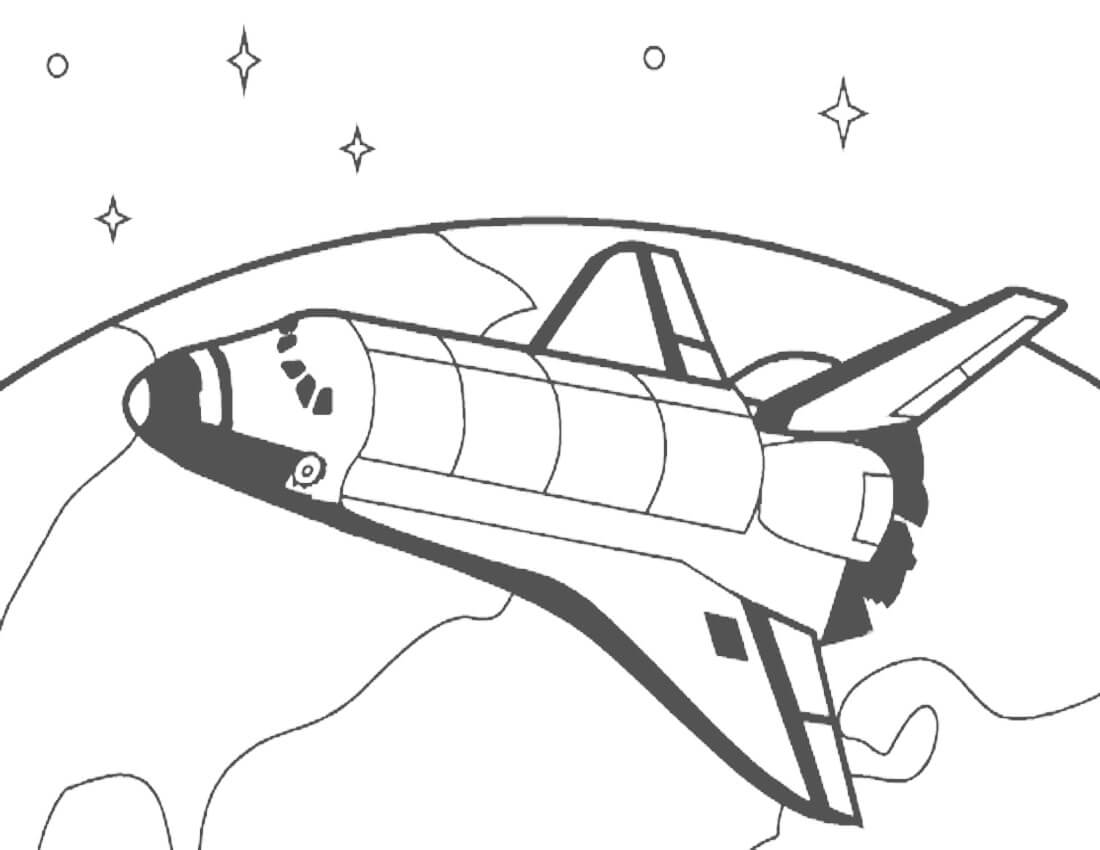 Dibujo de Hermosa Nave Espacial para Colorear