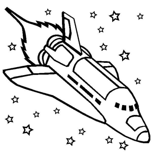 Dibujo de La Nave Espacial del Transbordador Espacial para Colorear