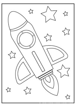 Dibujo de Nave Espacial Simples para Colorear