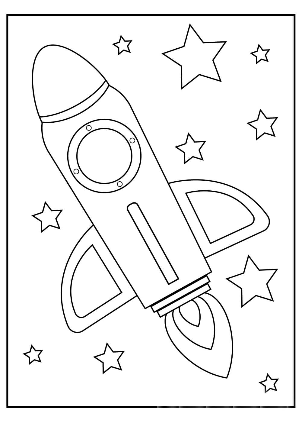 Dibujo de Nave Espacial Simples para Colorear