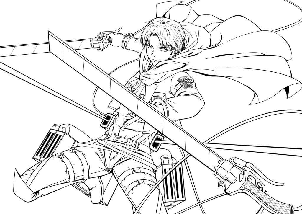 Dibujo de Genial Levi para Colorear