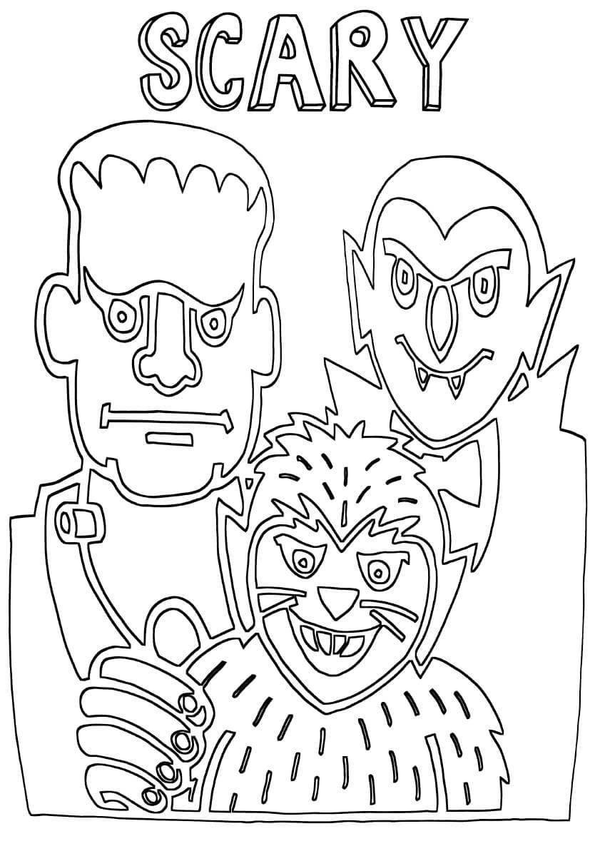 Dibujo de Amigo Aterrador para Colorear