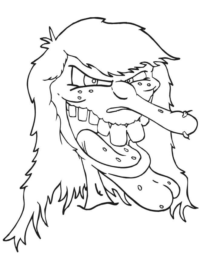 Dibujo de Bruja Aterradora para Colorear