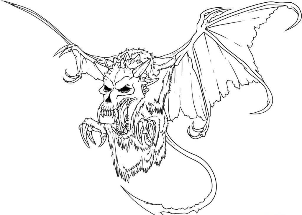 Dibujo de Esqueleto de Murcielago para Colorear
