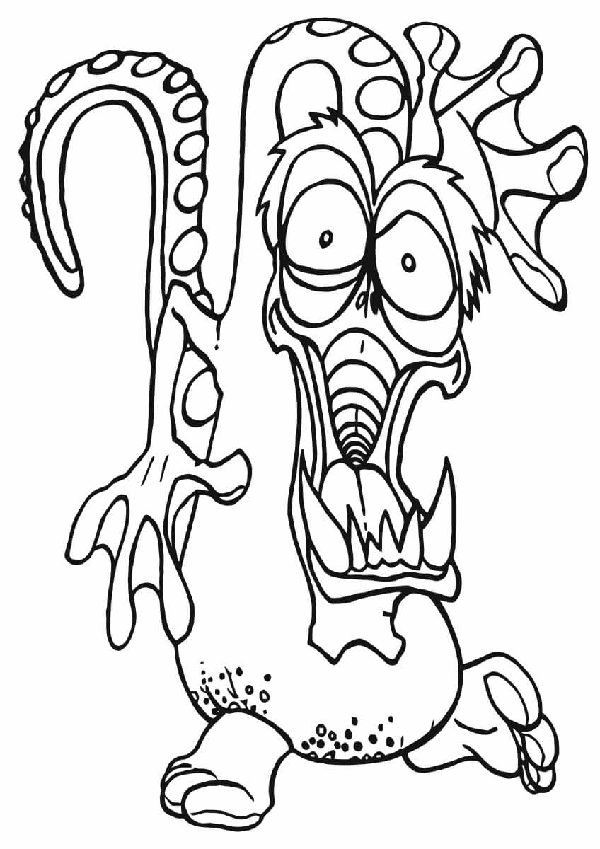 Dibujo de Pulpo Aterrador para Colorear