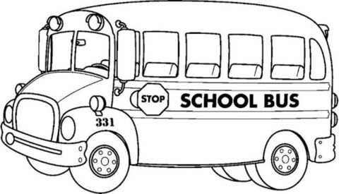 Dibujo de Autobus Escolar para Colorear