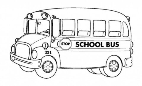 Dibujo de Autobs Escolar para Colorear