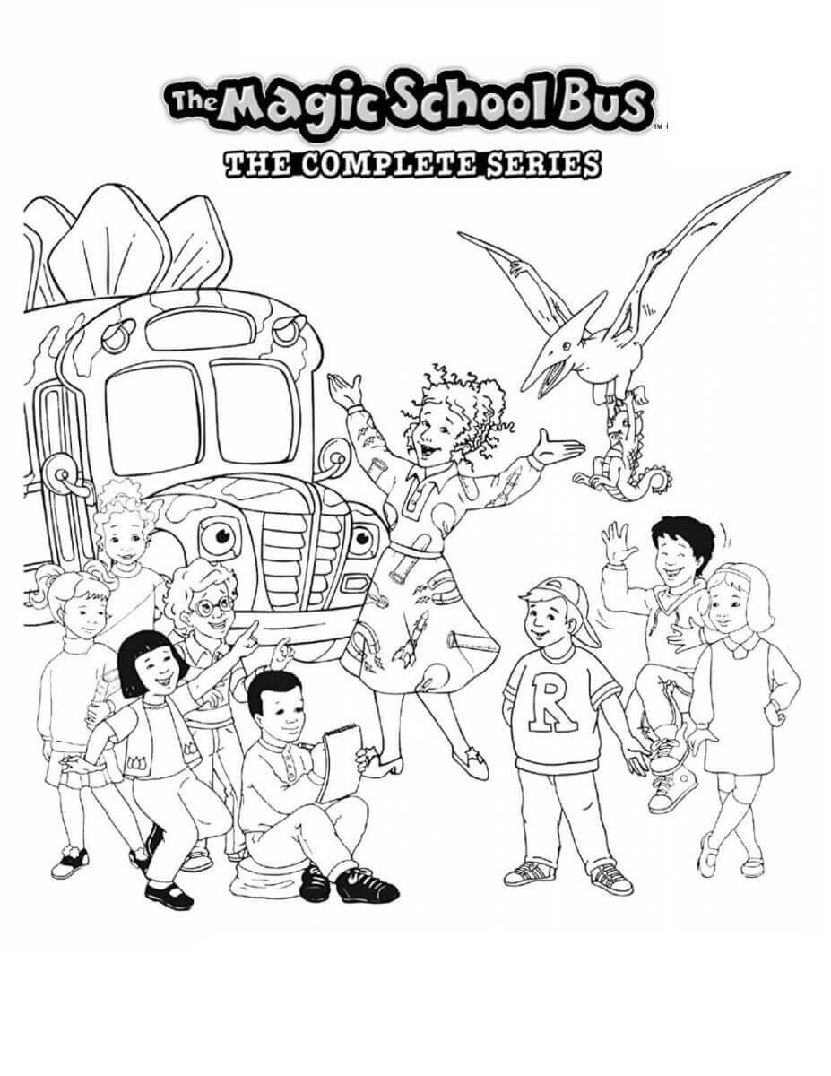 Dibujo de Autobs Escolar Mgico para Colorear