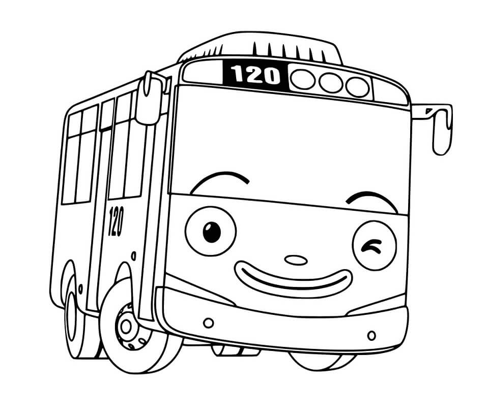 Dibujo de Autobs Sonriendo para Colorear