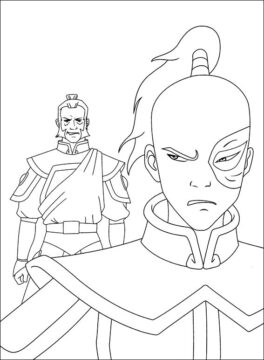Dibujo de El príncipe Zuko con el Almirante Zhao para Colorear