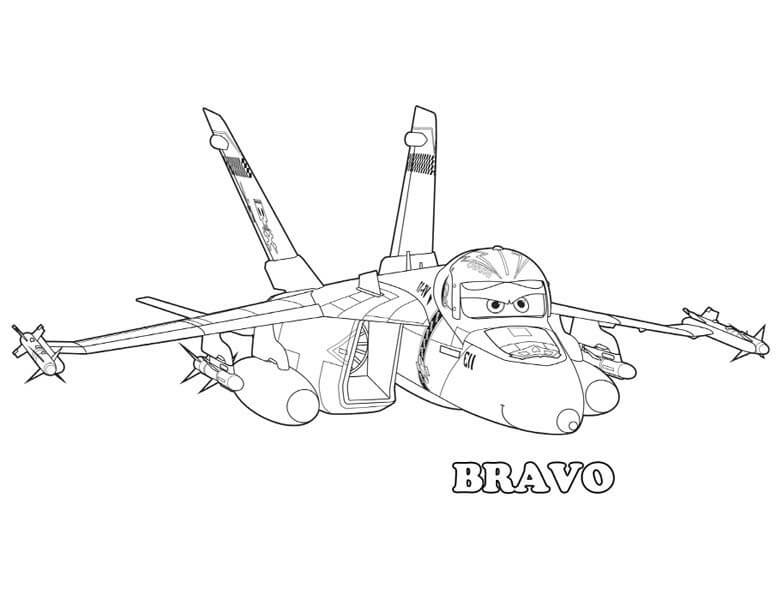 Dibujo de Aviones Bravo para Colorear