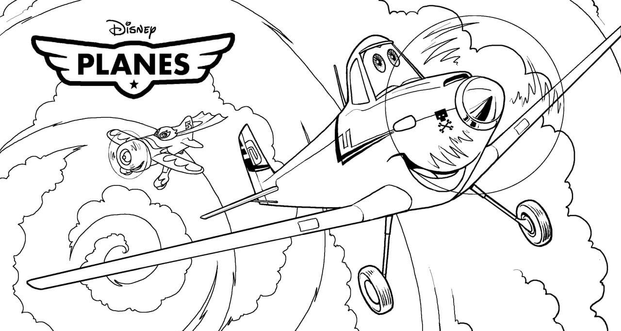 Dibujo de Aviones Divertidos para Colorear