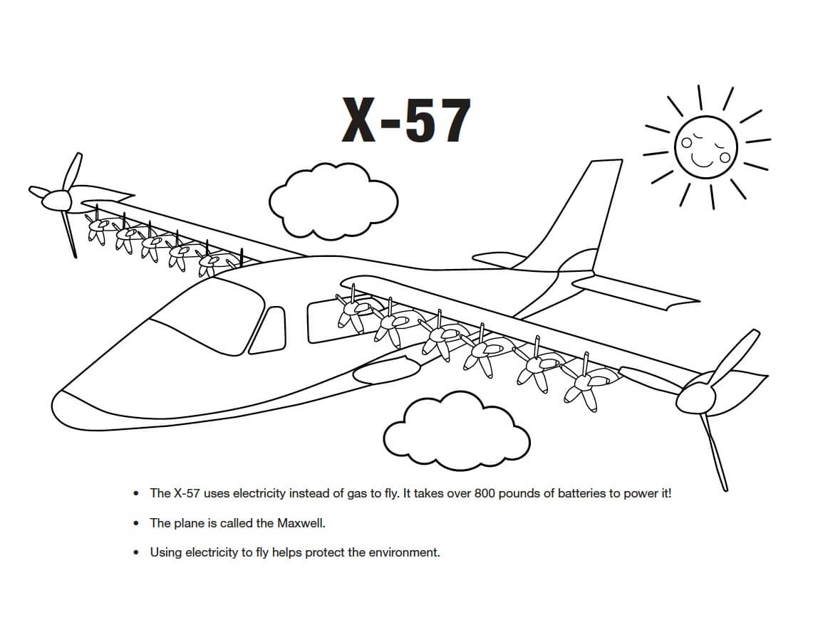 Dibujo de Aviones X 57 para Colorear