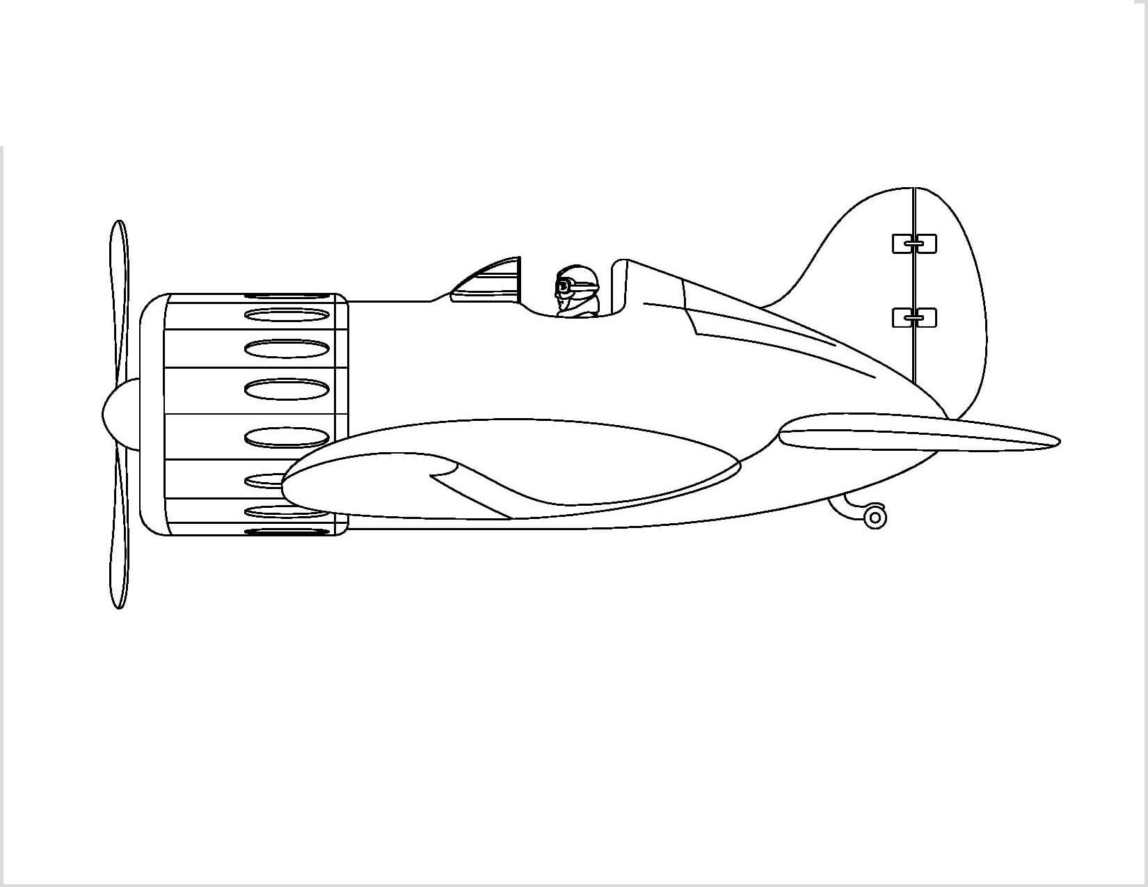 Dibujo de Aviones de Hlice para Colorear