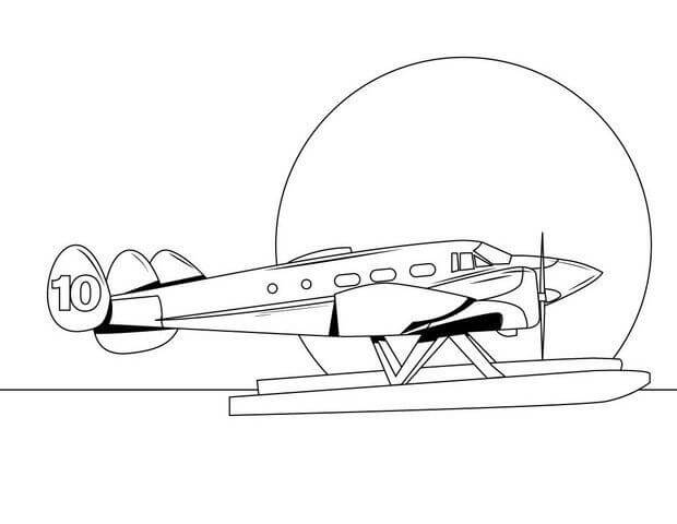 Dibujo de Aviones de Mar para Colorear