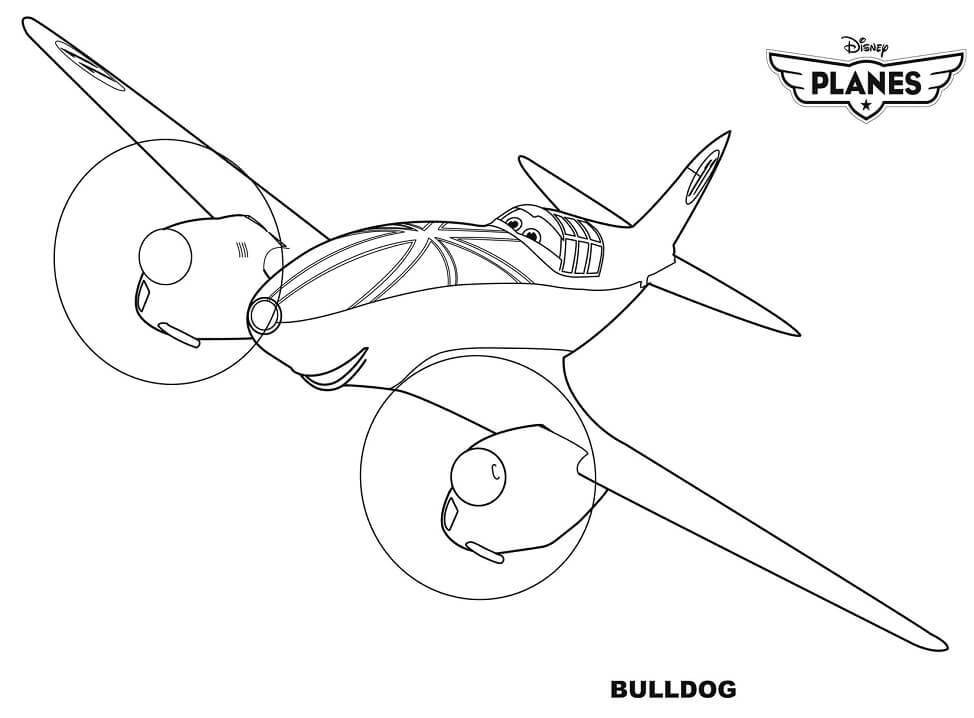 Dibujo de Bulldog Aviones para Colorear