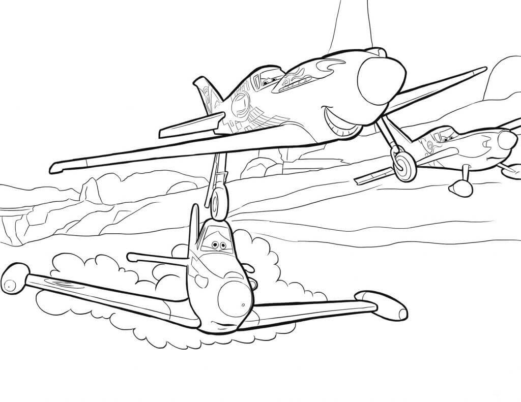 Dibujo de Dos Aviones de Disney para Colorear