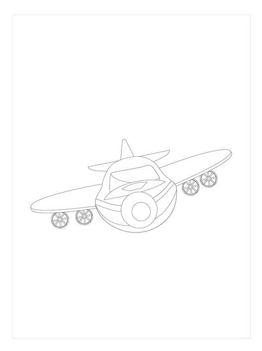 Dibujo de Frente de un Avin para Colorear