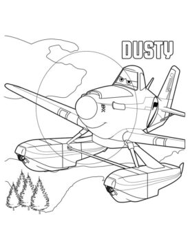 Dibujo de Geniales Aviones Polvorientos para Colorear