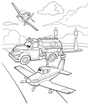 Dibujo de Planos de Dibujos Animados para Colorear