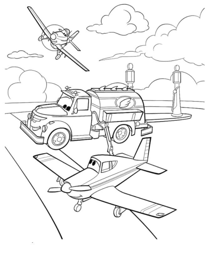 Dibujo de Planos de Dibujos Animados para Colorear