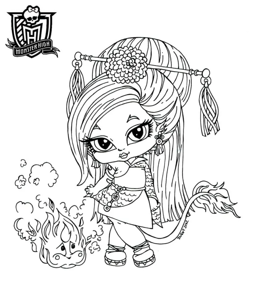 Dibujo de Baby Jinafire Long Baby Monster High Coloring Page para Colorear