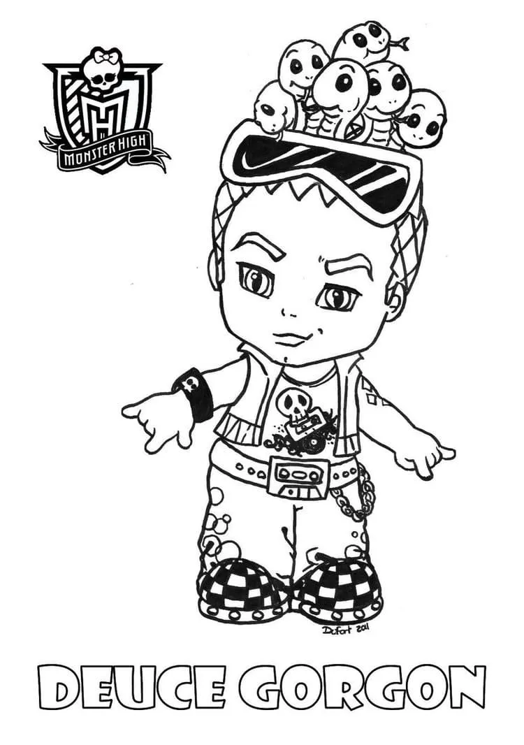 Dibujo de Deuce Gorgon Baby Monster High Coloring Page para Colorear