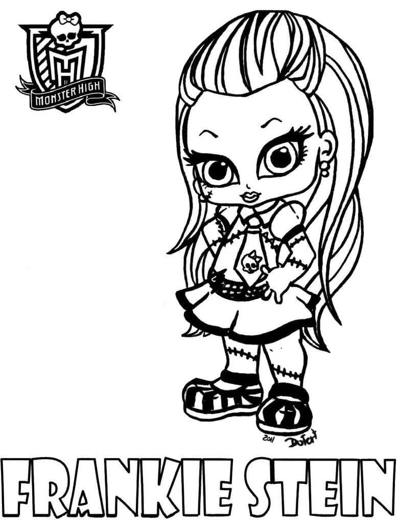 Dibujo de Frankie Stein Monster High Baby Coloring Page para Colorear