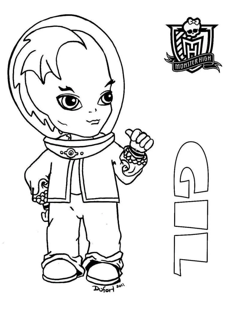 Dibujo de Gil Monster High Baby Coloring Page para Colorear