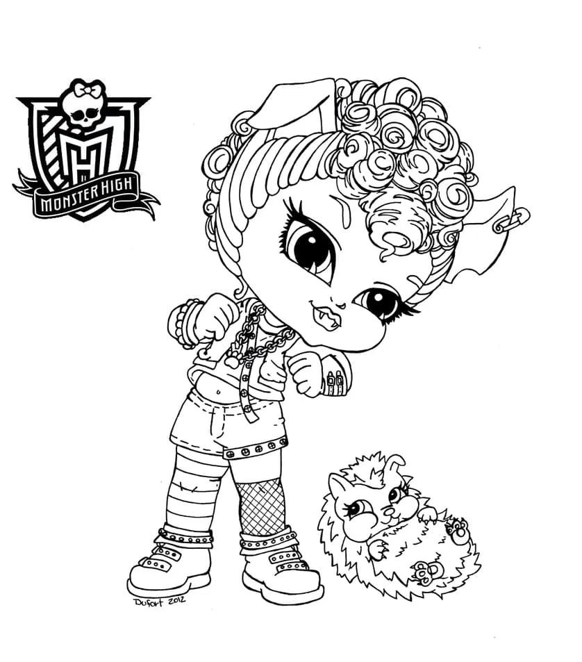 Dibujo de Howleen Wolf Monster High Baby Coloring Page para Colorear