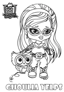 Dibujo de Monster High Baby Ghoulia Yelps Coloring Page para Colorear