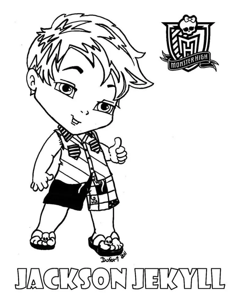 Dibujo de Monster High Baby Jackson Jekyll Coloring Page para Colorear