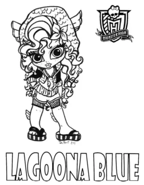 Dibujo de Monster High Baby Lagoona Blue Coloring Page para Colorear