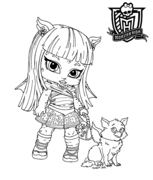 Dibujo de Monster High Baby Rochelle Goyle Coloring Page para Colorear