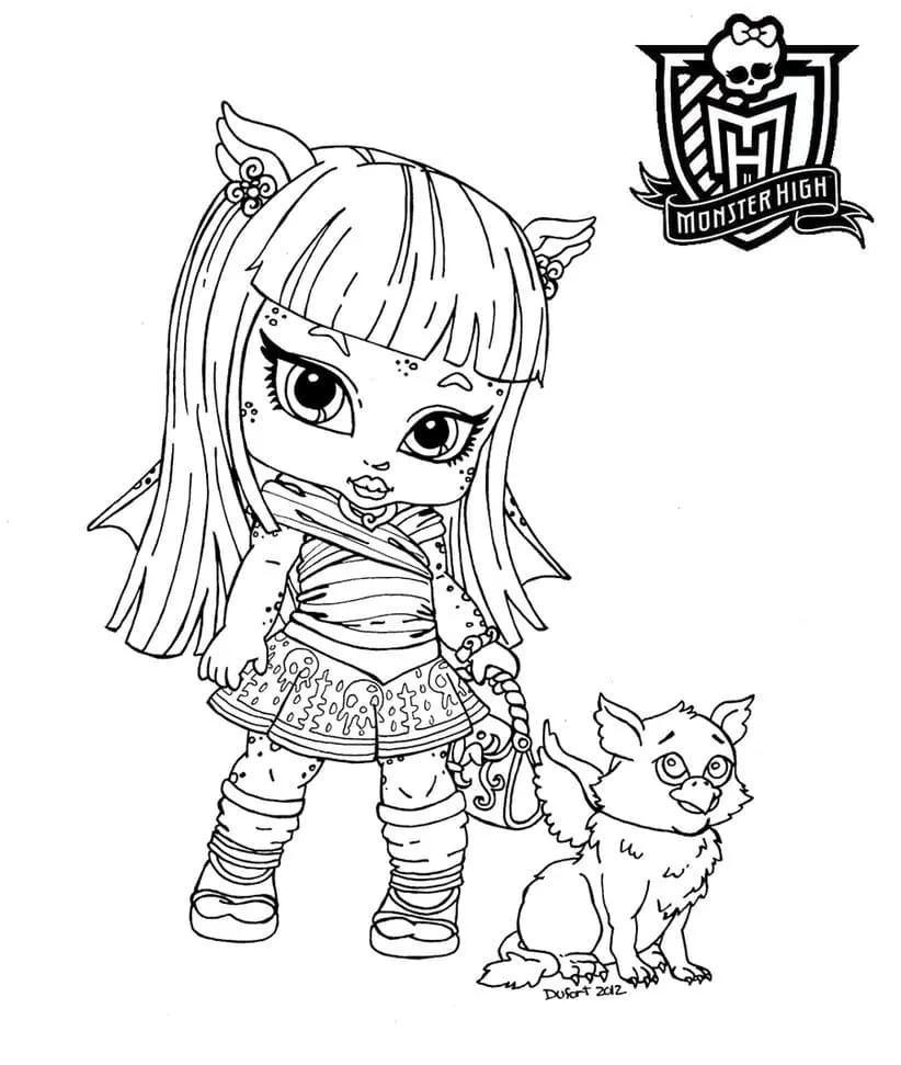 Dibujo de Monster High Baby Rochelle Goyle Coloring Page para Colorear