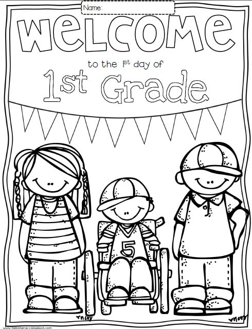 Dibujo de Bienvenido de Nuevo al Colegio para Colorear