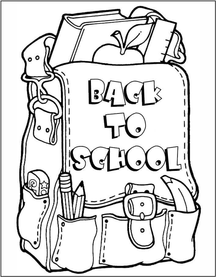 Dibujo de Bolsa Simple de Regreso a Clases para Colorear